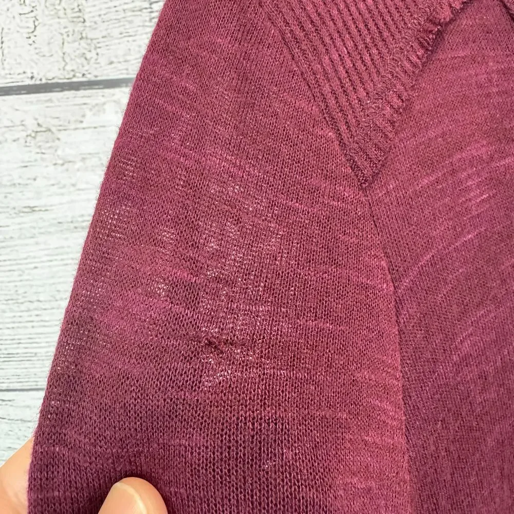 Cato Women's Maroon Soft Fall Long Sleeve Tunic Top Size Large